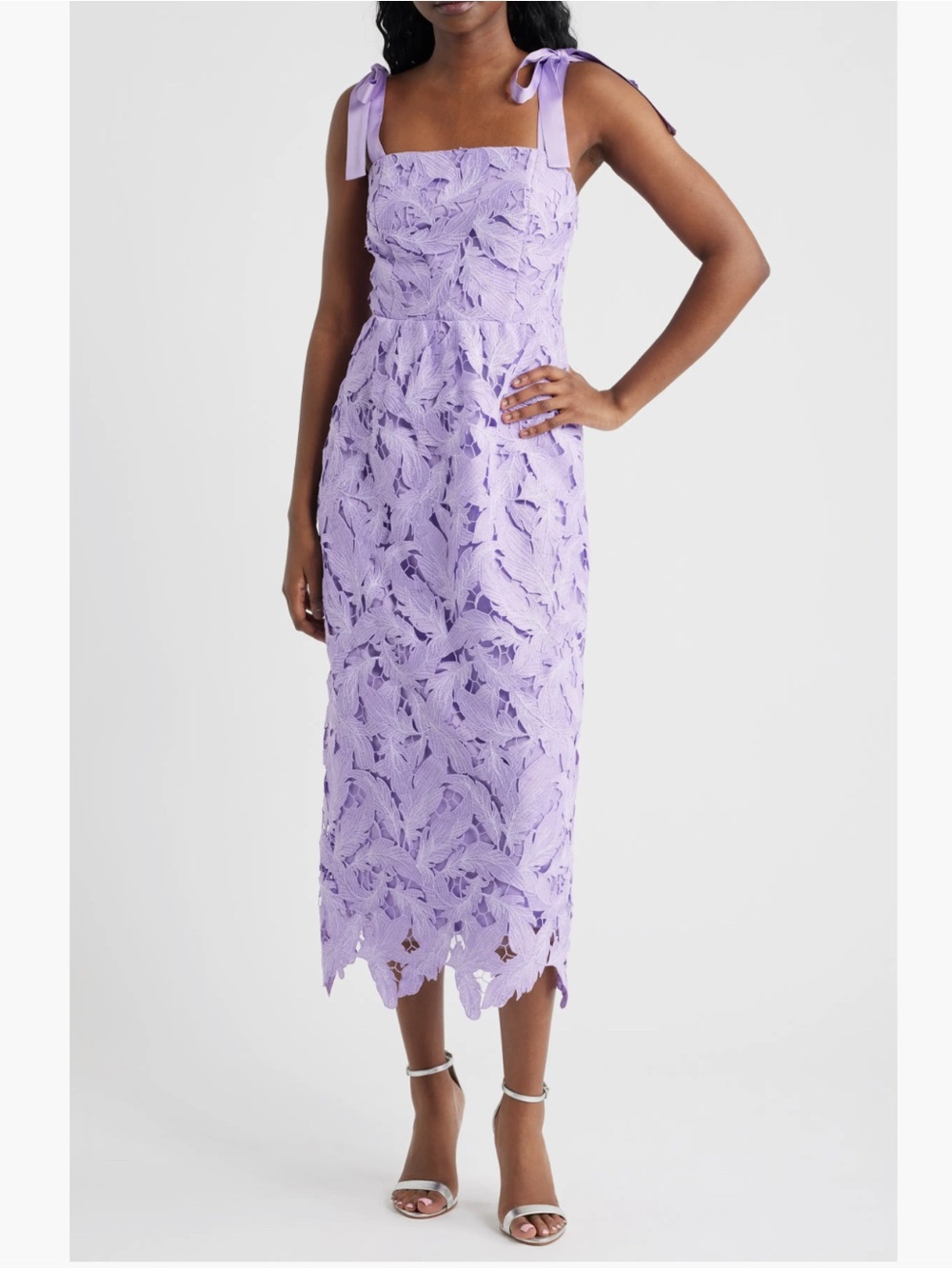 Lucy Paris Dewi Cutout Tie Strap Midi Dress
